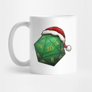 Christmas D20 Dice Green Mug